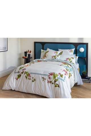 Parure copripiumino in percalle di cotone 80 fili/cm² - Bianco e verde