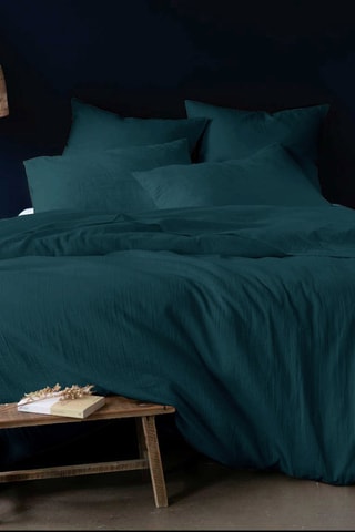 Parure copripiumino in doppia garza di cotone - Blu