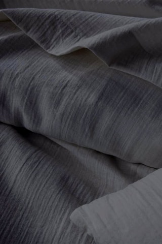 Parure copripiumino in doppia garza di cotone - Antracite