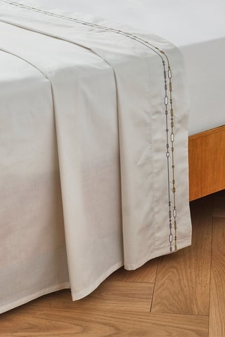 Lenzuolo sopra in percalle di cotone 80 fili/cm² Jewel - Beige