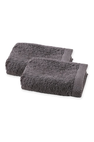 2 asciugamani ospite - Antracite - 30 x 50 cm