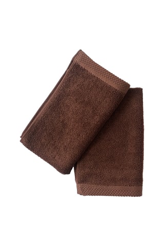 2 asciugamani ospite - Marrone - 50 x 30 cm