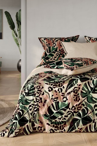 Parure copripiumino double face in cotone 57 fili/cm² Damisa  - Verde scuro