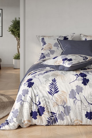 Parure copripiumino double face in cotone 57 fili/cm² Liore  - Navy