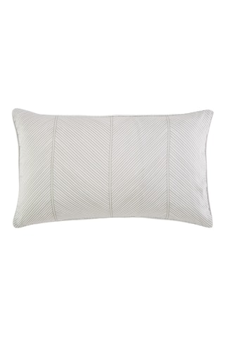 Cuscino double face Genky  - Ecrù e grigio scuro - 50 x 30 cm