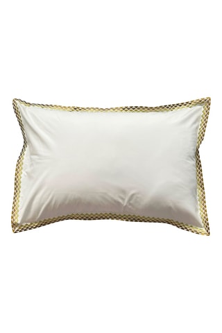 Cuscino - Bianco e dorato - 50 x 30 cm