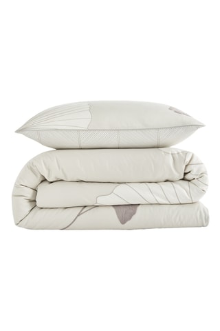 Parure copripiumino in cotone Genky - Ecrù e bianco