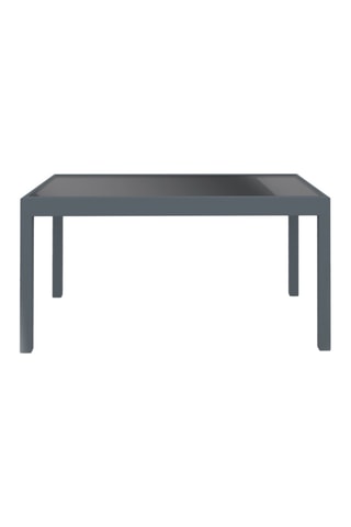 Mesa de jardim extensível em vidro temperado cinzento-escuro 135-270cm