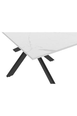 Mesa de refeição Glam - Imitação de mármore e preto