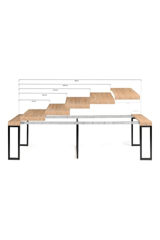 Mesa extensível Manufacture Preto e imitação de madeira