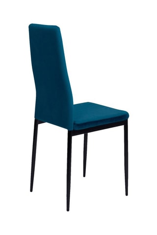 Cadeiras Jade em veludo azul e pés pretos - conjunto de 6