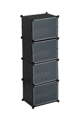 Sapateira em forma de cubo - 24 pares Preto e transparente