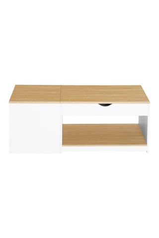 Mesa de centro Elina - Branco e imitação de madeira