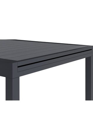 Mesa de jardim extensível em polywood cinzento-antracite 135-270cm