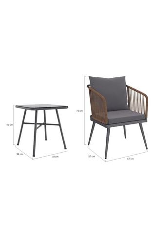 Conjunto de jardim Florida 2 lugares cinzento antracite e efeito vime