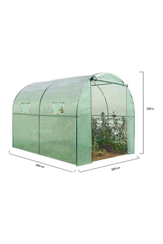 Serre tunnel de jardin 6m² verte bâche renforcée 130 gr/m² - gamme toutes saisons