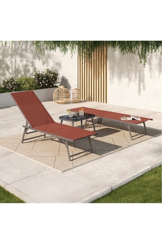 2 transats inclinables - 175 x 55 x 30 cm