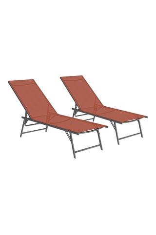 2 transats inclinables - 175 x 55 x 30 cm