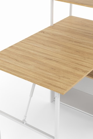 Bureau bibliothèque 2-en-1 pliable Raya - 103,5 x 120 x 60 cm