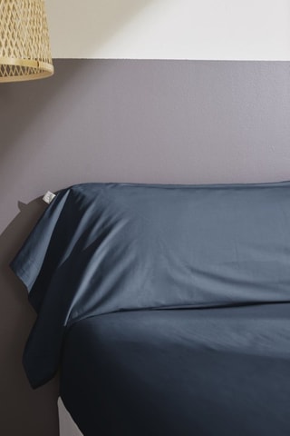 Funda de almohada de percal de algodón 80 hilos/cm² Bally - Azul noche