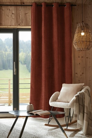 Cortina opaca Bjorn - Rojo teja - 140 x 240 cm