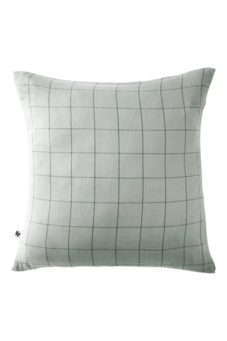 Funda de almohada de algodón 125 hilos/cm² Gaïa Match - Blanco y gris