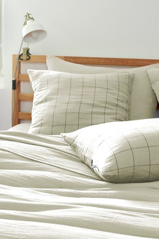 Funda de almohada Gaïa Match - Verde agua