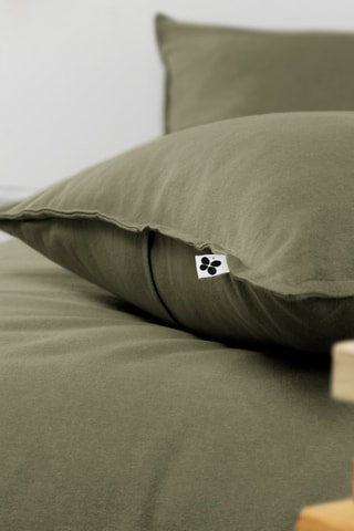 Funda de almohada de franela de algodón Candice - Caqui