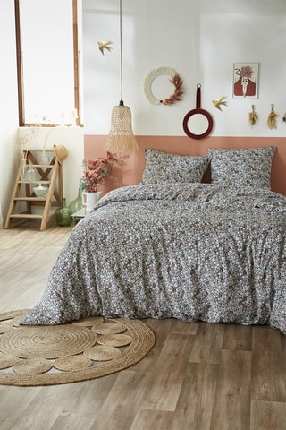 Parure de couette en coton 57 fils/cm² Malia - Noir et blanc