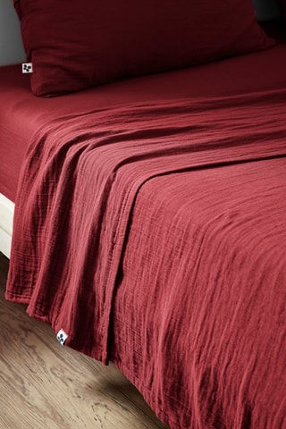 Sábana bajera de gasa de algodón Gaïa - 
Burdeos