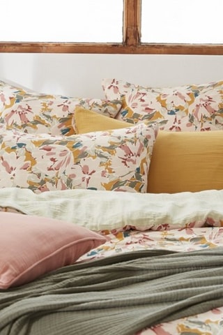 Funda nórdica reversible Clarence - Blanco y verde