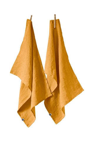 2 paños de lino lavado Soline Mostaza