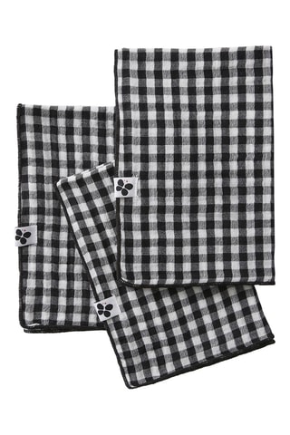 3 servilletas de tela Vicikie - Negro y blanco