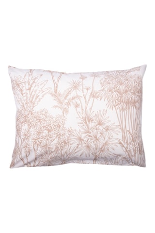 Taie d'oreiller réversible en coton 57 fils/cm² Java - Blanc et marron