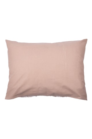 Taie d'oreiller réversible en coton 57 fils/cm² Java - Blanc et marron