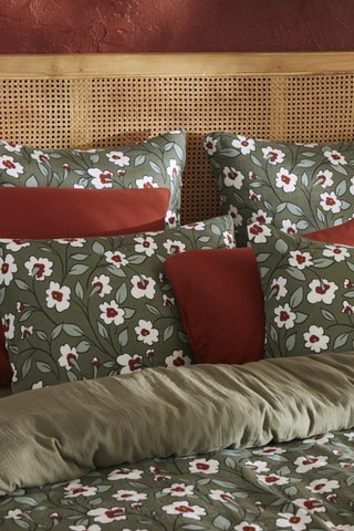 Funda de almohada Flora - Verde oscuro