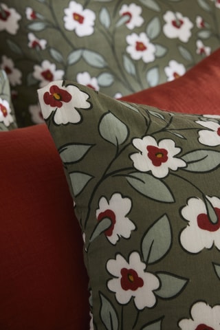 Funda de almohada Flora - Verde oscuro