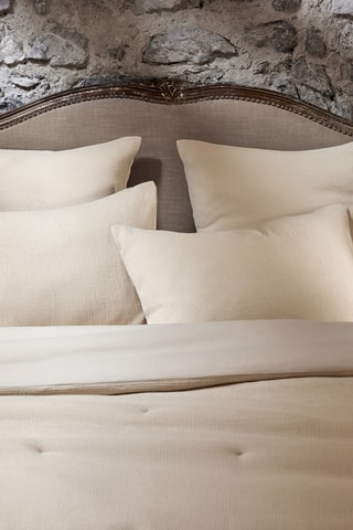 Taie d’oreiller réversible en coton 57 fils/cm² Alma - Beige