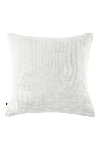Funda de almohada de cuádruple gasa de algodón Ina - Blanco