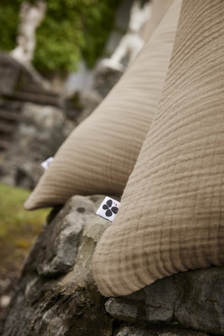 Funda de almohada de cuádruple gasa de algodón Ina - Beige