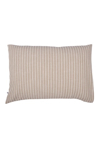 Taie d'oreiller réversible en percale de coton 80 fils/cm² Tim - Beige et blanc