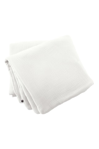 Colcha de cuádruple gasa de algodón Ina - Blanco