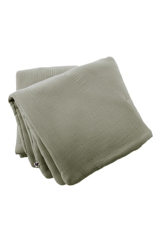 Couvre-lit en quadruple gaze de coton Ina - Kaki