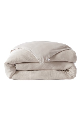 Housse de couette réversible en coton 57 fils/cm² Alma - Beige clair