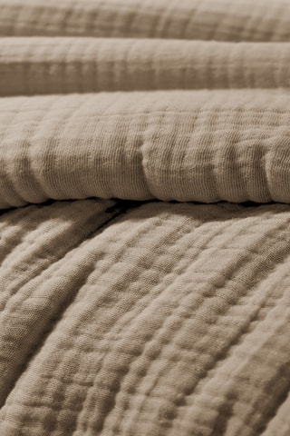 Funda nórdica de cuádruple gasa de algodón Ina - Beige oscuro