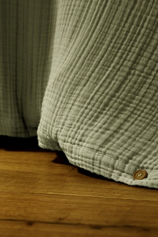 Housse de couette en quadruple gaze de coton Ina - Kaki