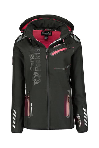 Veste à capuche Softshell Reineak- Noir et rose fluo