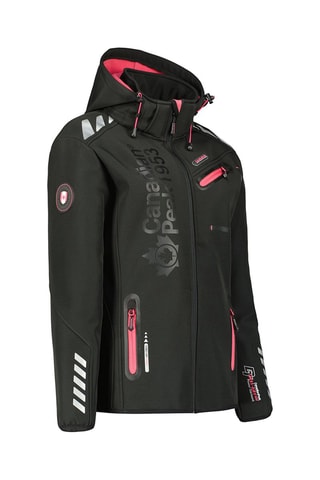 Veste à capuche Softshell Reineak- Noir et rose fluo