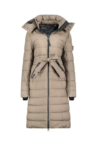 Doudoune longue à capuche Cabimeak - Taupe