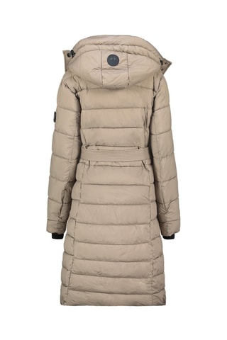 Doudoune longue à capuche Cabimeak - Taupe